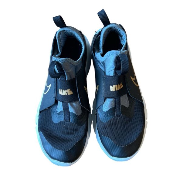 Nike Slip On Flex Runner Black/Gold Size 7 - Picture 5 of 5